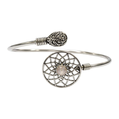 Silver-Plated Adjustable Dreamcatcher Cuff Bangle - image 11
