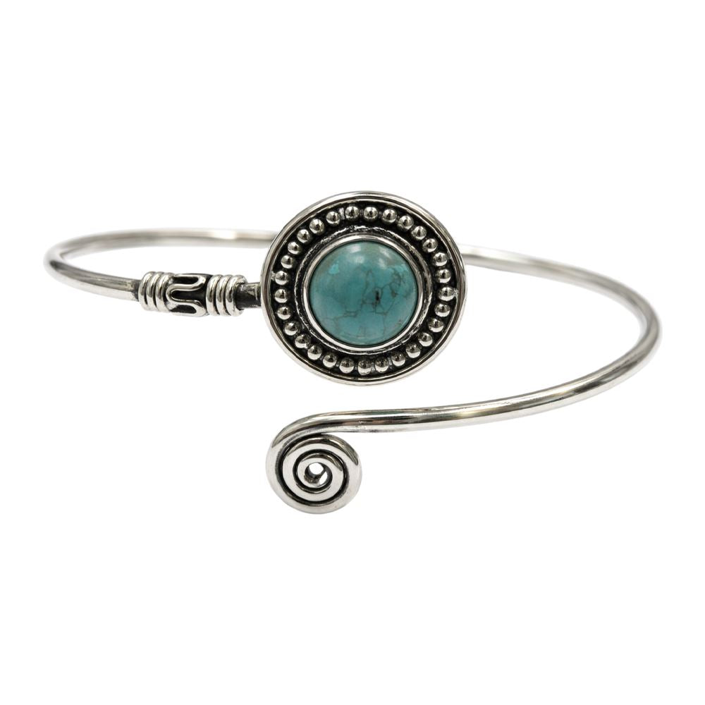 Silver-Plated Adjustable Boho Spiral Cuff Bangle - image 9