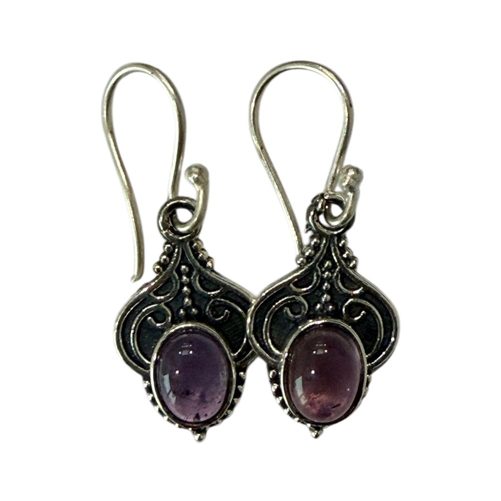 Silver-Plated Hanging Earwire Earrings (#02), 2x1cm