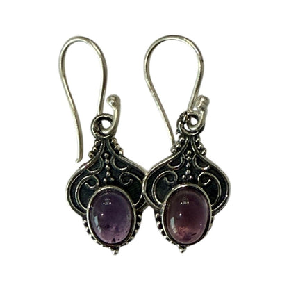 Silver-Plated Hanging Earwire Earrings (#02), 2x1cm