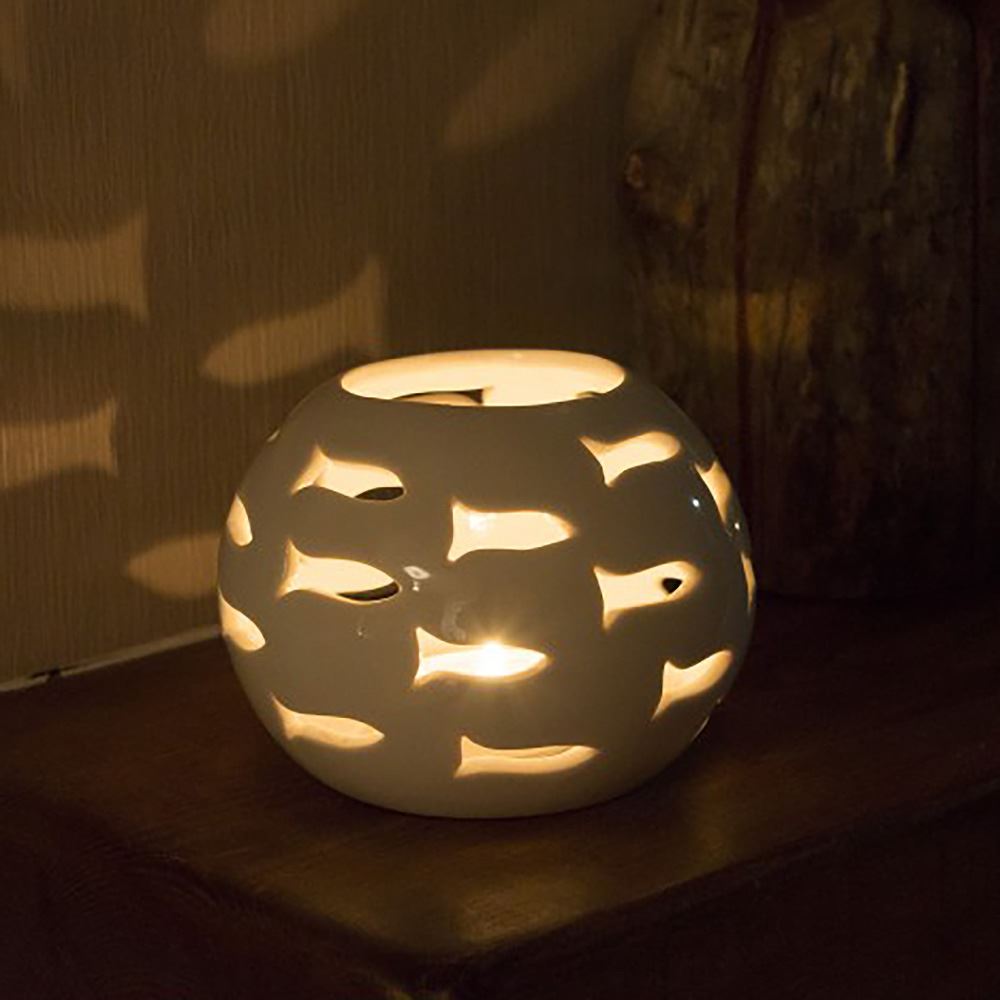 Fish Tealight Holder, Round, 10cm