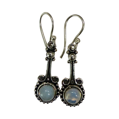 Silver-Plated Hanging Earwire Earrings (#03), 3x1cm