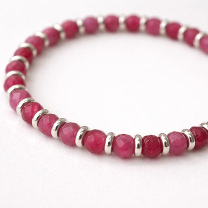 Silver Plated Stretch Bracelet with Gemstones - image 6