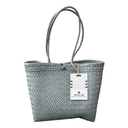 Recycled Plastic Woven Beach/Tote Long Strapped Bag, Large - image 6