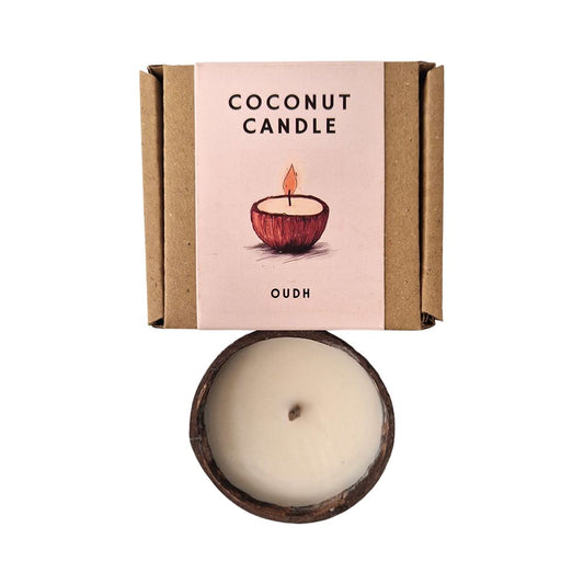 Mini Coconut Shell Candle, Oudh