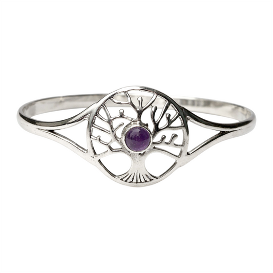 Silver-Plated Adjustable Tree of Life Cuff Bangle - Wholesale UK - Global 1st