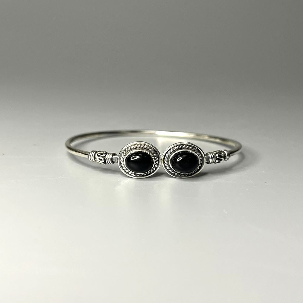 Silver-Plated Adjustable Boho Oval Cuff Bangle - image 20