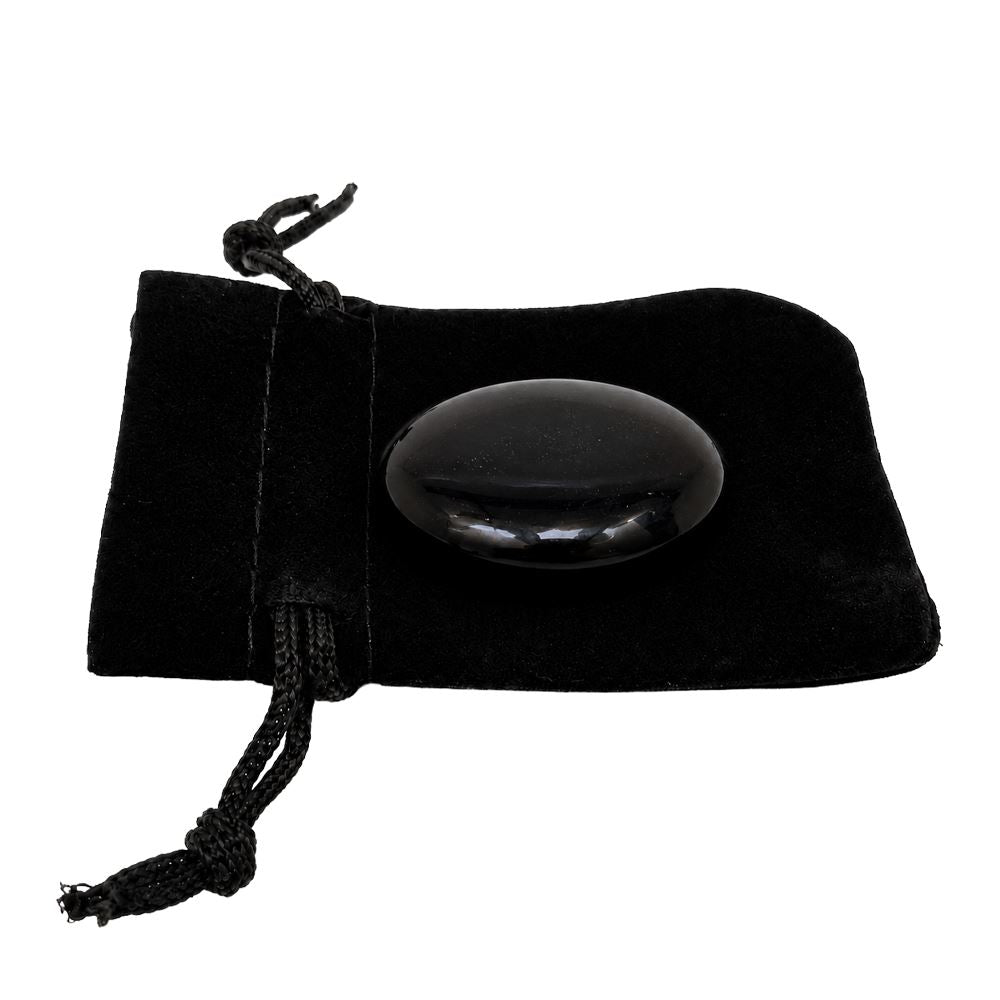 Worry Thumb Stone, Black Agate