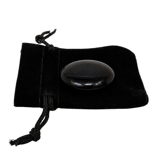 Worry Thumb Stone, Black Agate