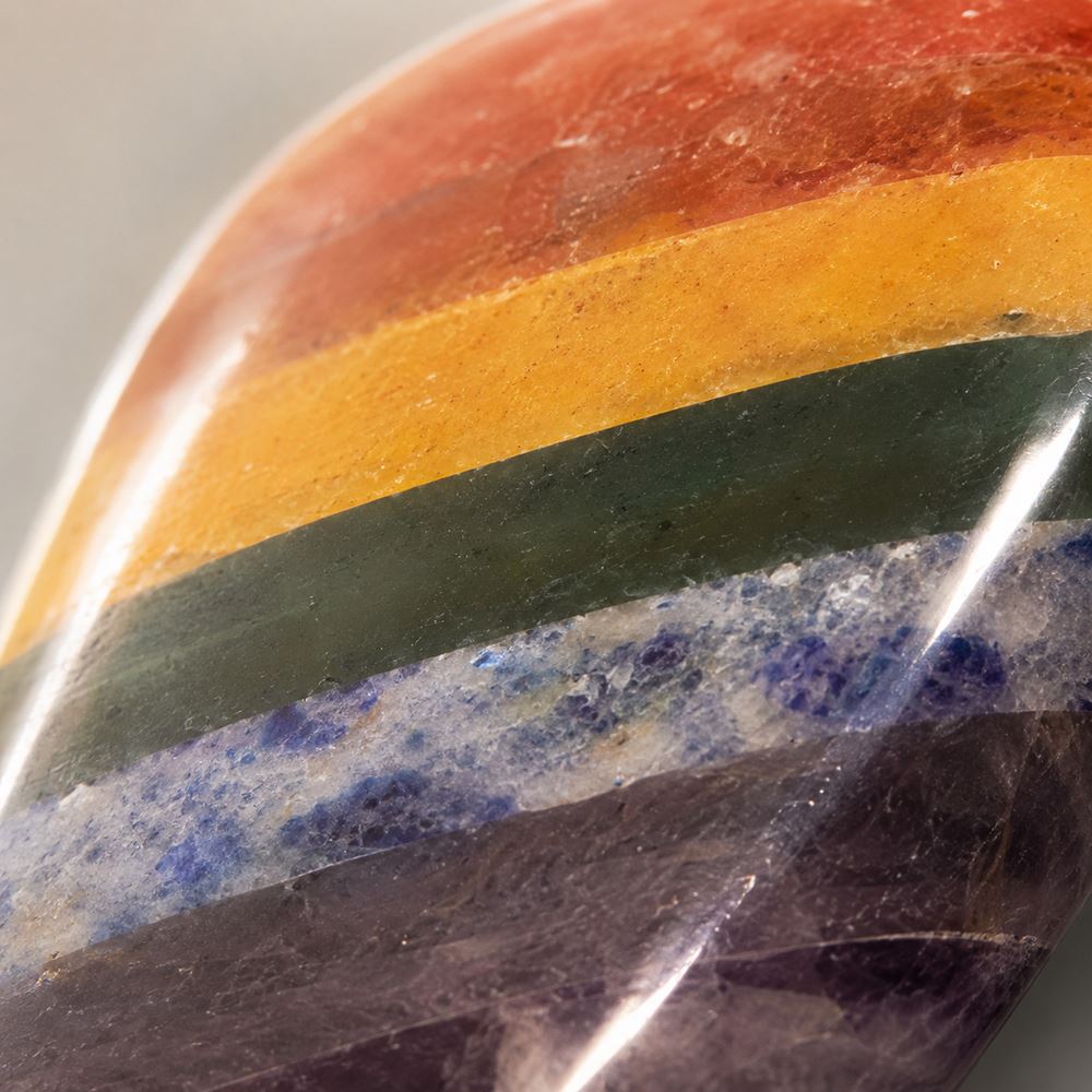 Worry Thumb Stone, 7 Chakra Bonded