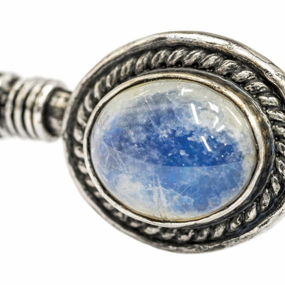 Silver-Plated Adjustable Boho Oval Cuff Bangle - image 7