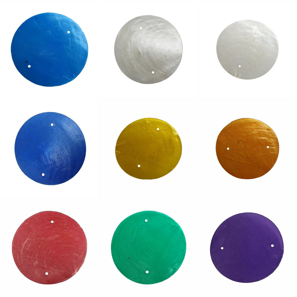 Capiz Shell Discs with 2 holes - 45 Pcs,5cm Diameter