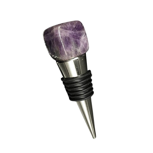 Metal Wine Bottle Stopper, Amethyst