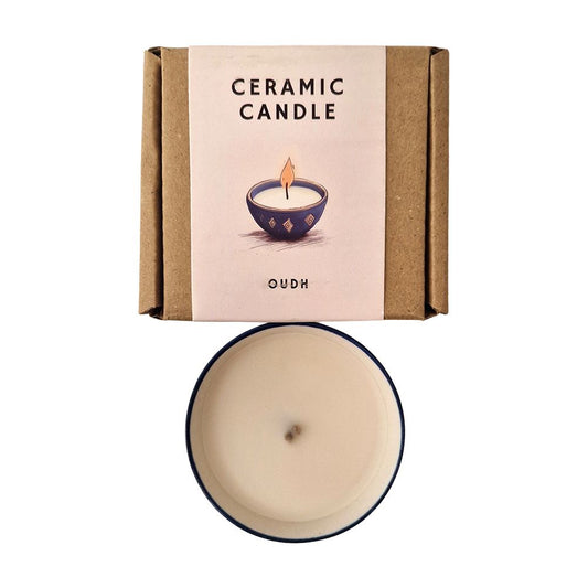 Ceramic Bowl Candle, Oudh