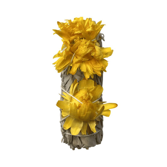 Smudge Stick, White Sage and Sunflower 4"