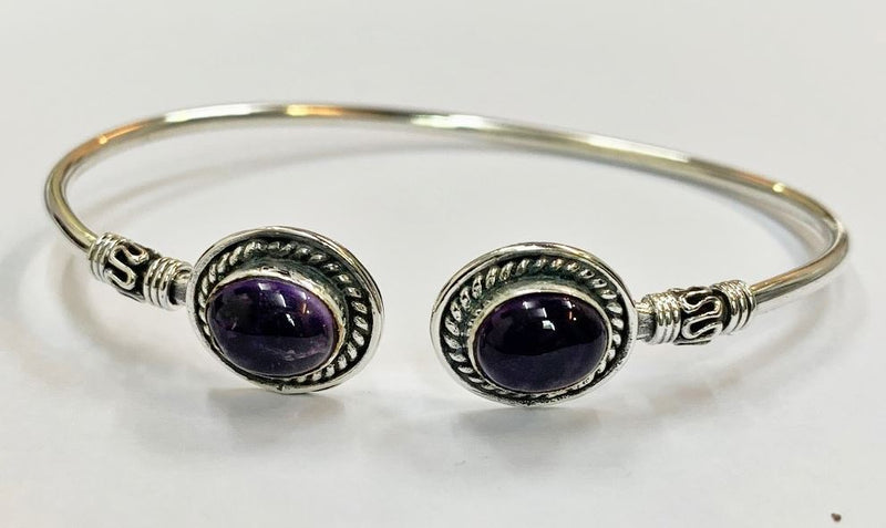 Silver Plated Adjustable Boho Oval Cuff Bangle