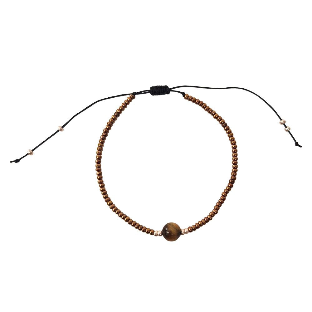 Seed Beads Bracelet with Tiger's Eye