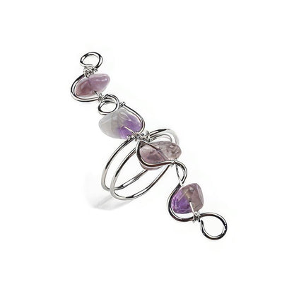 Wire-Wrapped Gemstone Chips Ring, Assorted