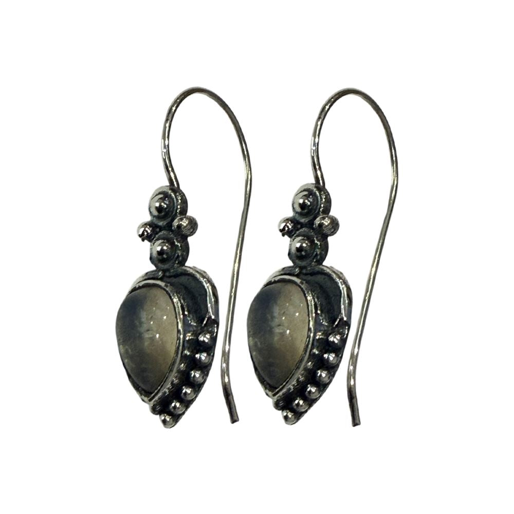 Silver-Plated Hanging Earwire Earrings (#05), 2x1cm