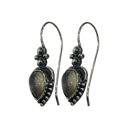 Silver-Plated Hanging Earwire Earrings (#05), 2x1cm