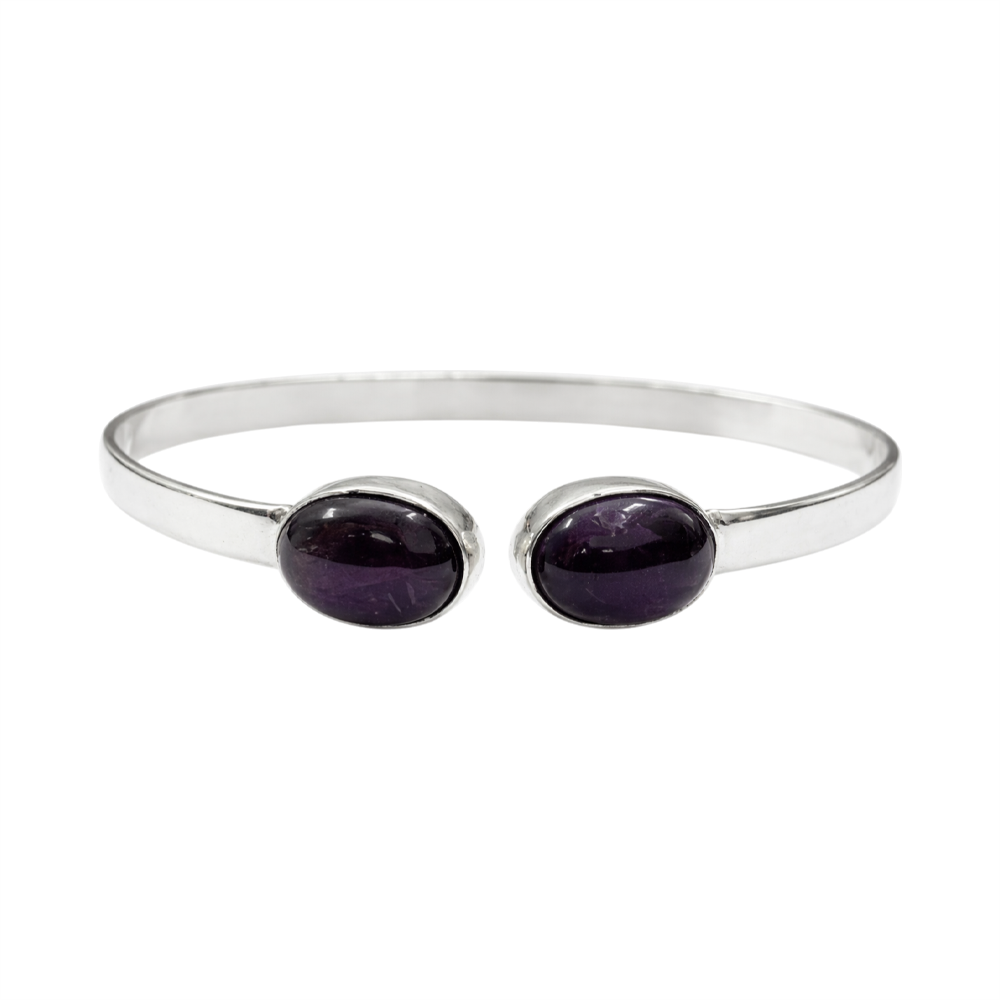 Silver-Plated Adjustable Oval Cuff Bangle - Wholesale UK - Global 1st