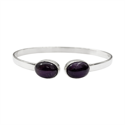 Silver-Plated Adjustable Oval Cuff Bangle - Wholesale UK - Global 1st