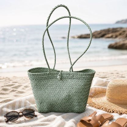 Recycled Plastic Woven Beach/Tote Long Strapped Bag, Large - image 13