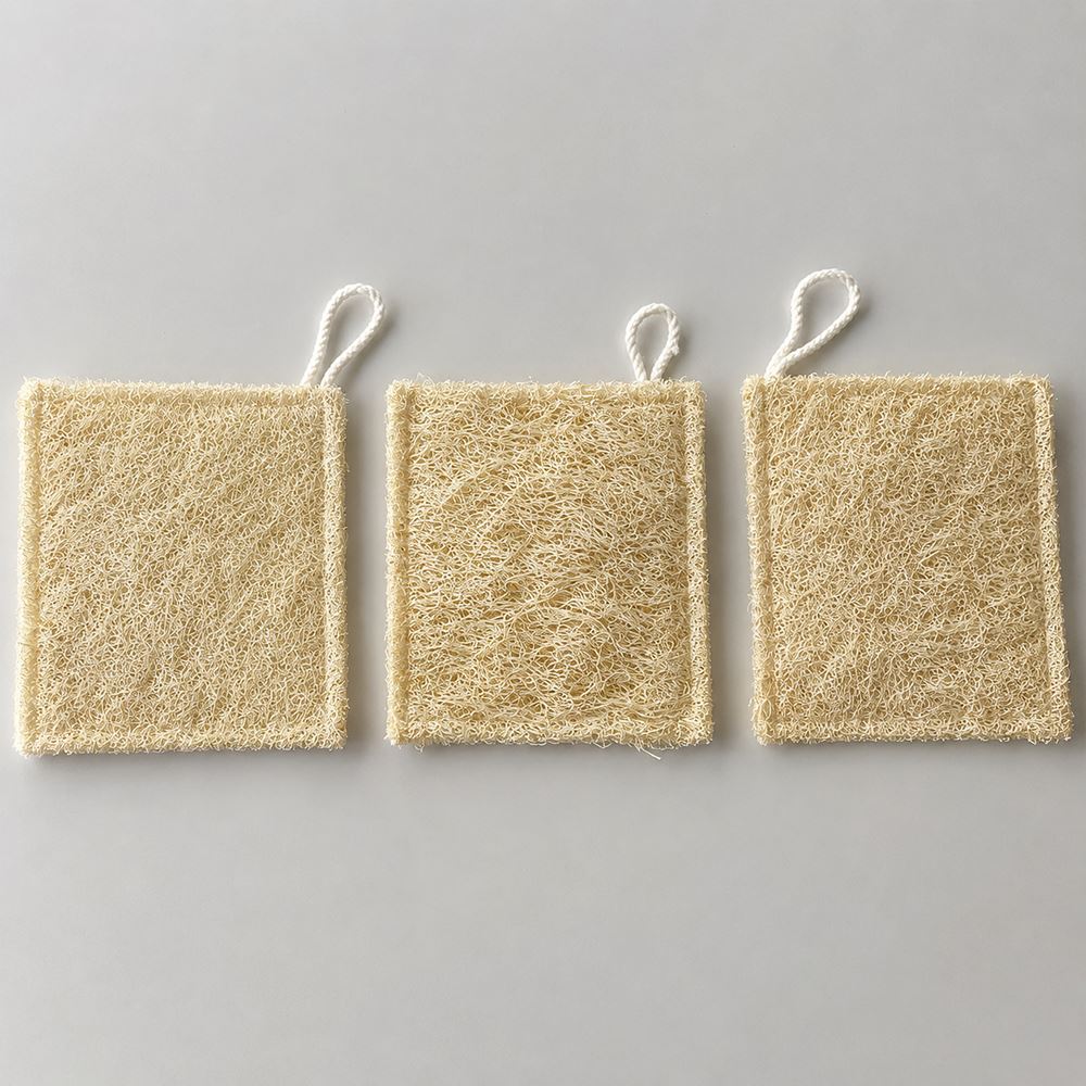 Natural Loofah Rectangular Pouch, 10x9cm