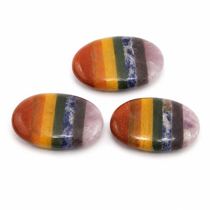 Worry Thumb Stone, 7 Chakra Bonded