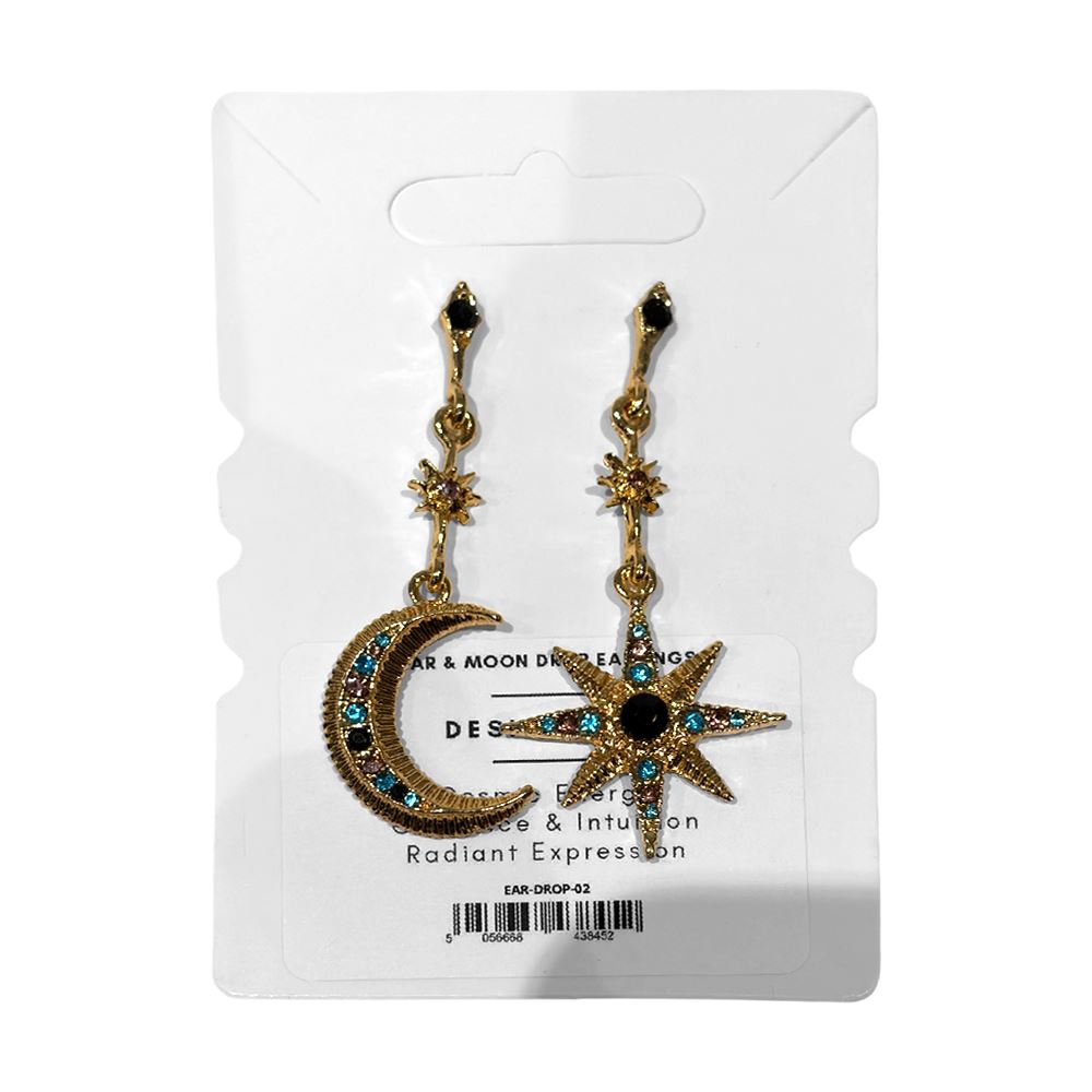 Star & Moon Drop Earrings