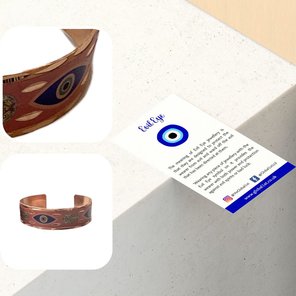 Evil Eye Copper Cuff