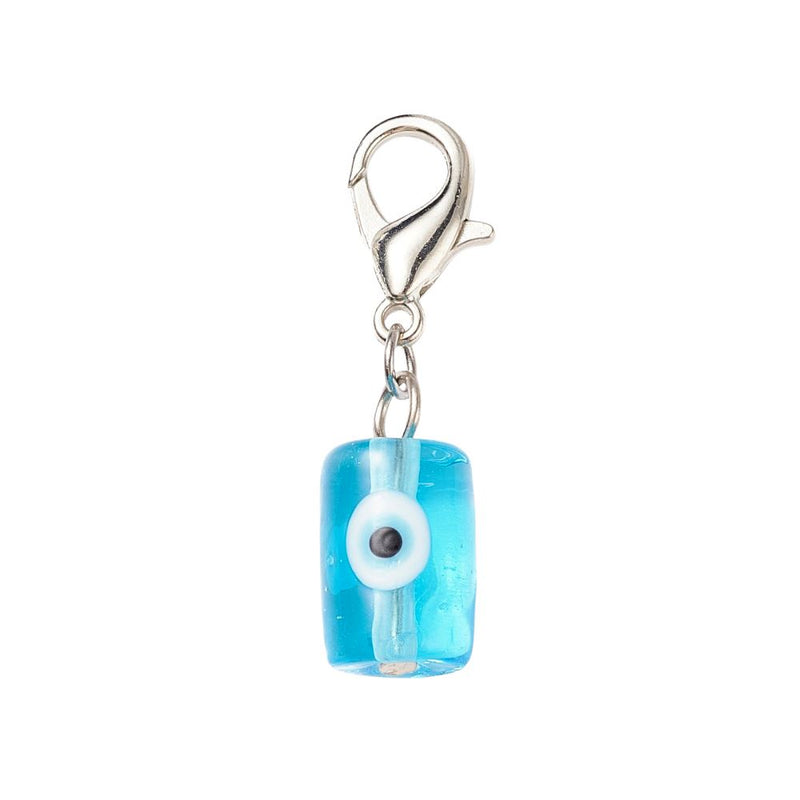 Evil Eye Lampwork Column Keychain, Assorted Colour