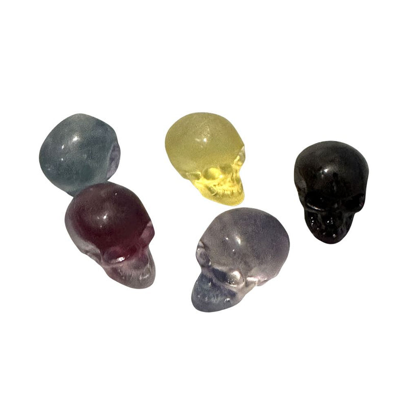 Rainbow Fluorite Mini Skull Head, 1.5x1cm