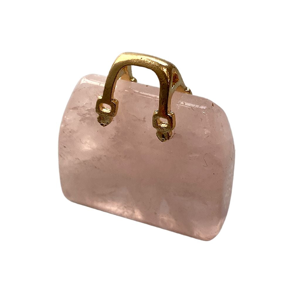 Mini Crystal Handbags, 2-2.5cm, Rose Quartz