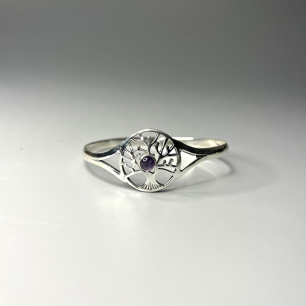 Silver-Plated Adjustable Tree of Life Cuff Bangle - image 14