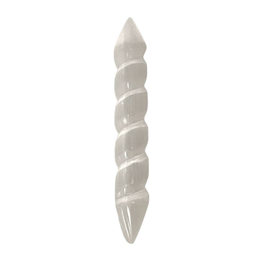 Selenite Wand, Double Pointed Spiral, 15cm