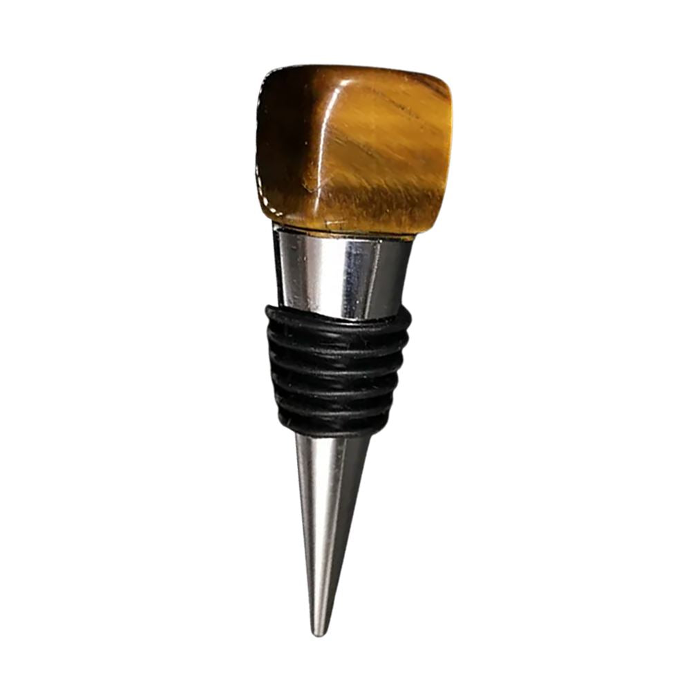 Metal Wine Bottle Stopper, Tiger's Eye