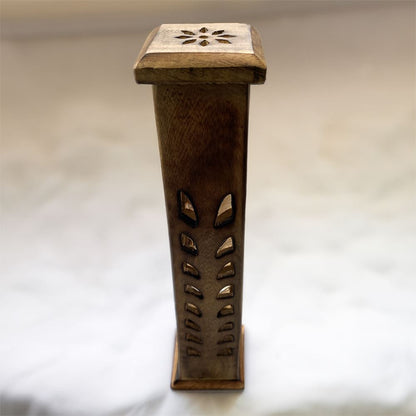 Mango Wood Incense Holder, 30x7x7cm, Tower Style