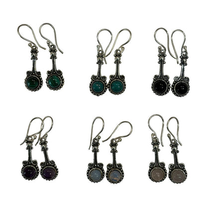 Silver-Plated Hanging Earwire Earrings (#03), 3x1cm