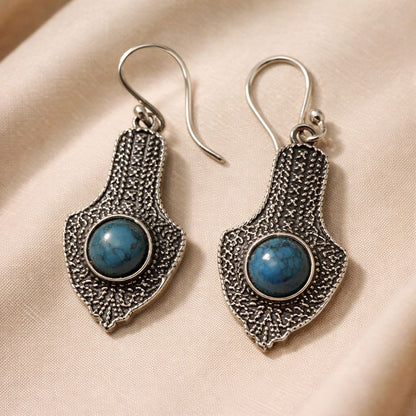 Silver-Plated Hanging Earwire Earrings (#07), 3x1.5cm