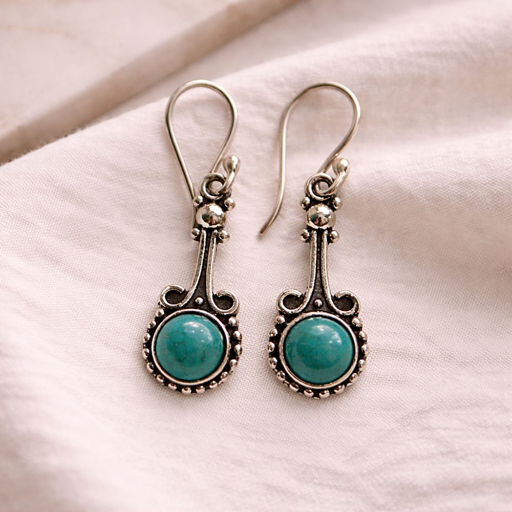 Silver-Plated Hanging Earwire Earrings (#03), 3x1cm