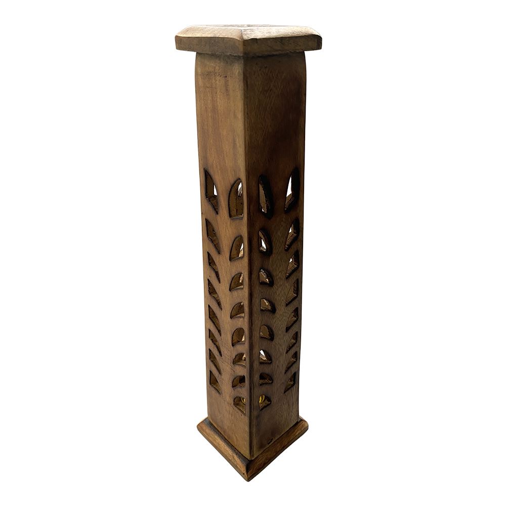 Mango Wood Incense Holder, 30x7x7cm, Tower Style