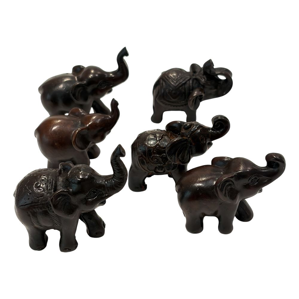 Wooden Elephant Figurine, Assorted Design, 5-6cm