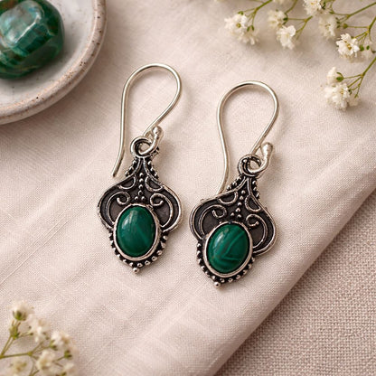 Silver-Plated Hanging Earwire Earrings (#02), 2x1cm