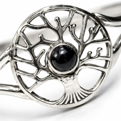 Silver-Plated Adjustable Tree of Life Cuff Bangle - image 7