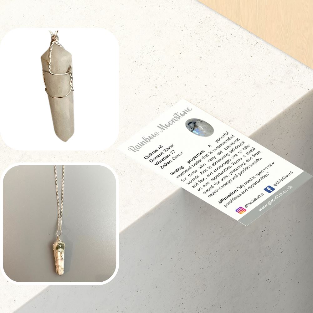 Wire Wrapped Double Point Pencil Pendant