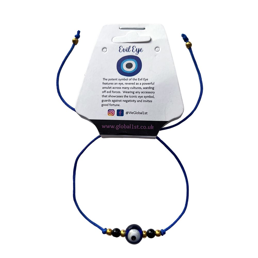 Evil Eye Black Beads Thread Bracelet
