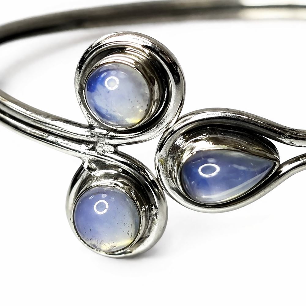Silver Plated Adjustable Trinity Cuff Bangle - image 11