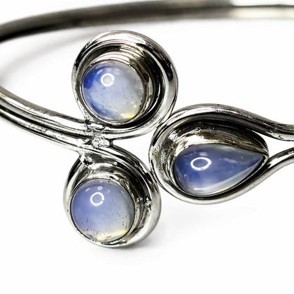 Silver Plated Adjustable Trinity Cuff Bangle - image 11
