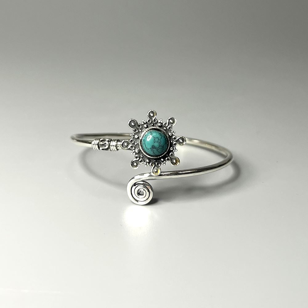 Silver Plated Adjustable Sunburst Spiral Cuff Bangle - image 19